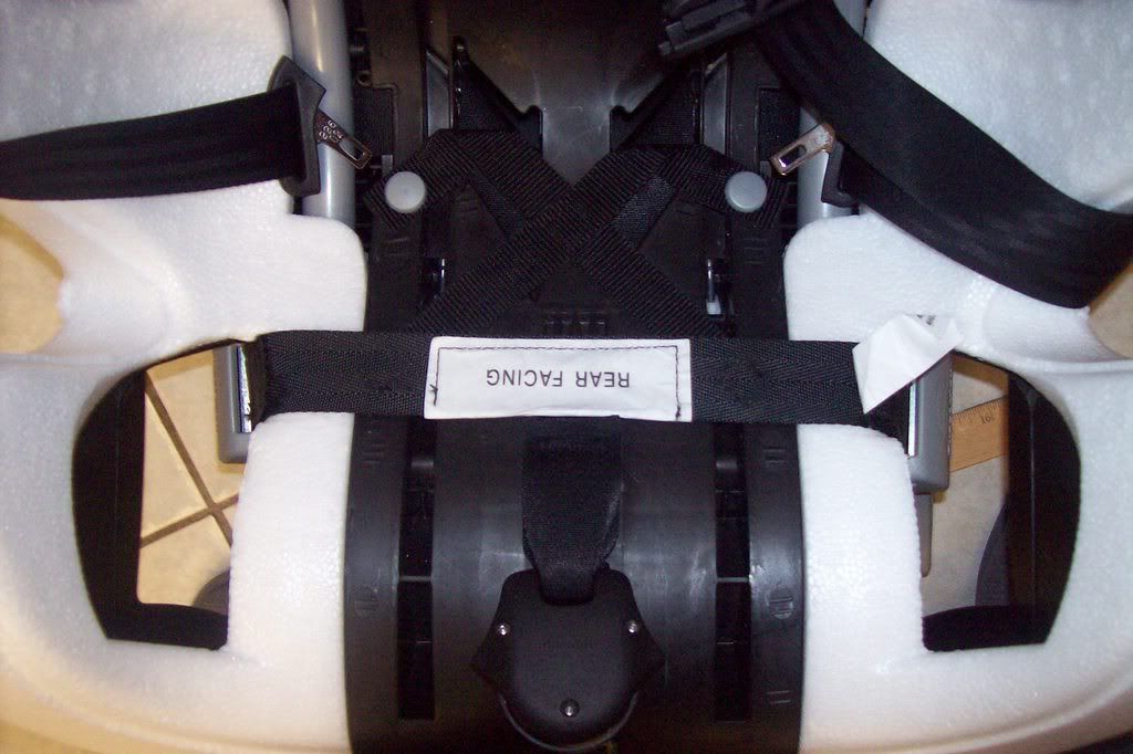 Switching the LATCH connectors on the Evenflo Symphony convertible seat